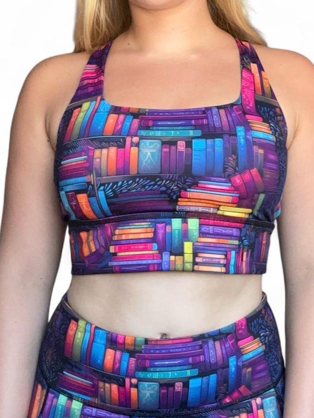 CVG Women's Rainbow Bookstack Sports Bra & Leggings Set Size S/M